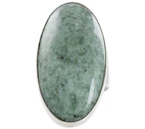 Novica Artisan Crafted Sterling Elongated Jade Ring — View 2