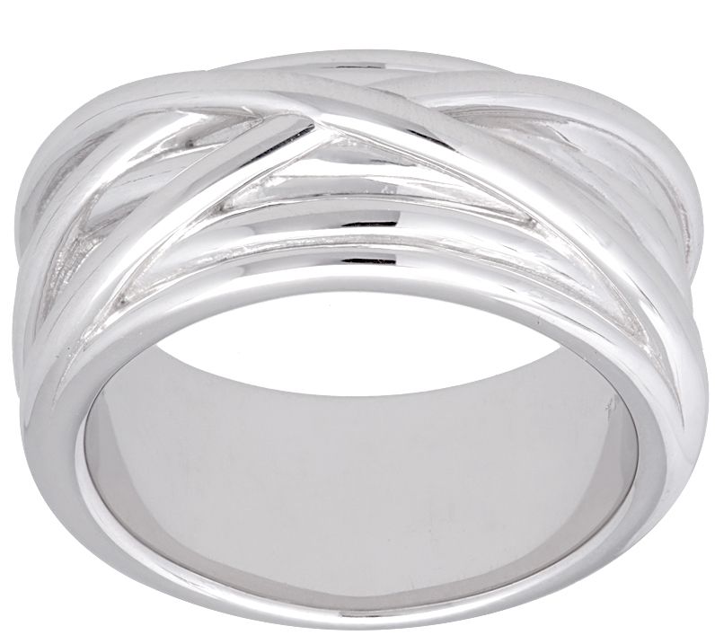 Sterling Overlapping Wide Band Ring — Main view
