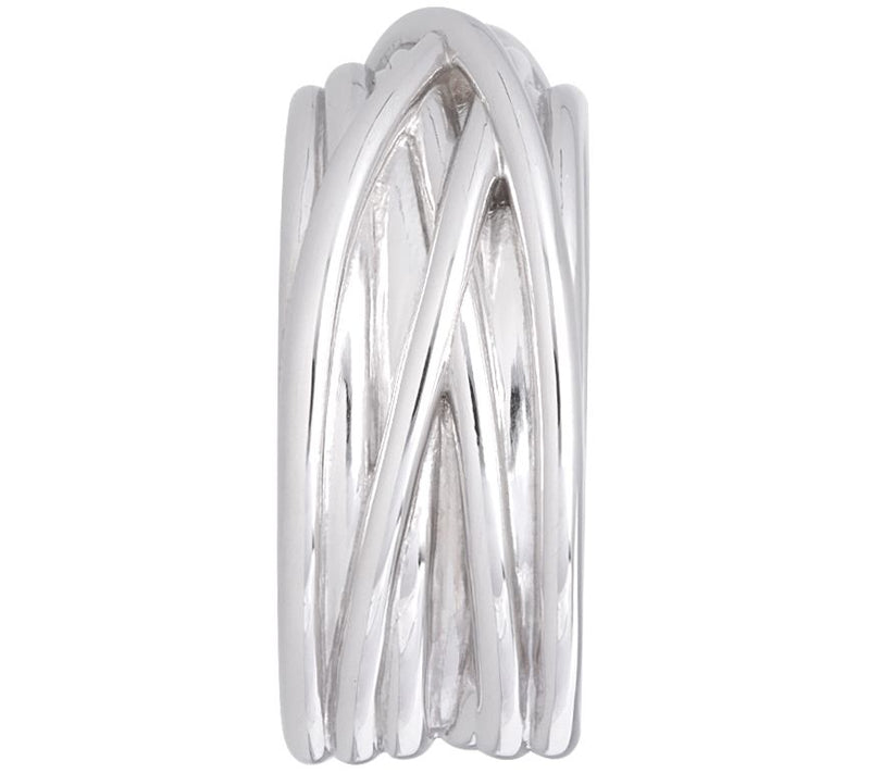Sterling Overlapping Wide Band Ring — View 2