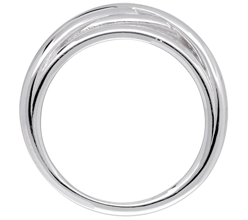 Sterling Overlapping Wide Band Ring — View 3