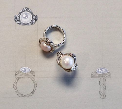 Peter Thomas Roth Sterling White Cultured PearlLove Knot Ring — View 2