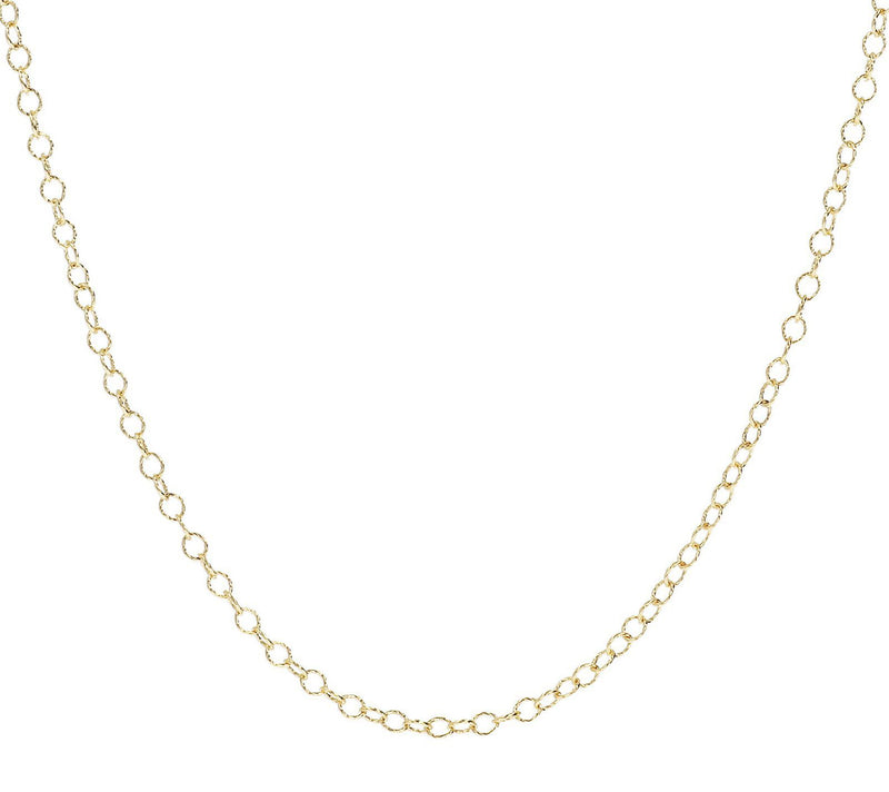 Italian Gold 18" Torchon Oval Link Chain Necklace, 14K — View 2