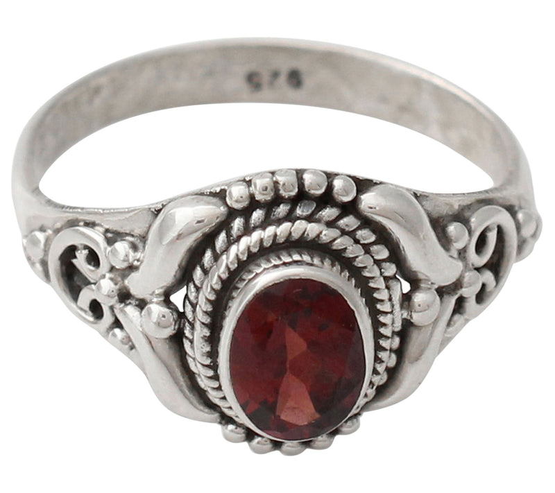 Novica Artisan Crafted Sterling Garnet Ring — Main view