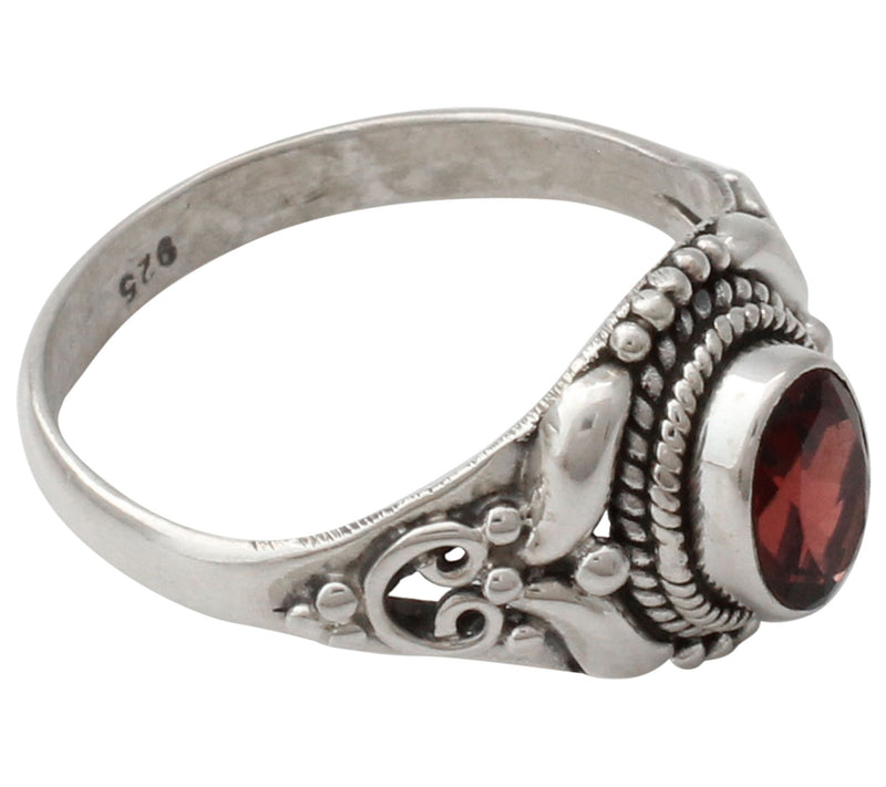 Novica Artisan Crafted Sterling Garnet Ring — View 2
