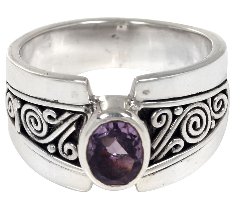 Novica Artisan Crafted Sterlin g Amethyst Ring — Main view