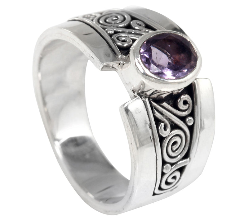 Novica Artisan Crafted Sterlin g Amethyst Ring — View 2