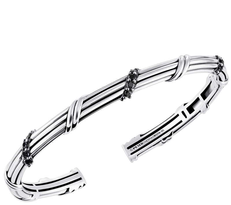 Peter Thomas Roth Pave Sterling & Black SpinelHinged Cuff — Main view