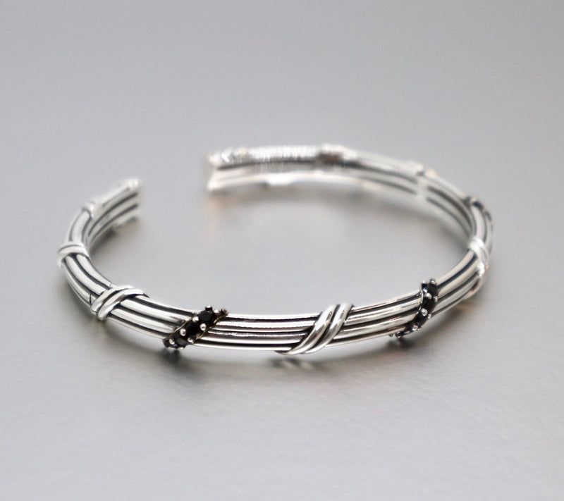 Peter Thomas Roth Pave Sterling & Black SpinelHinged Cuff — View 2