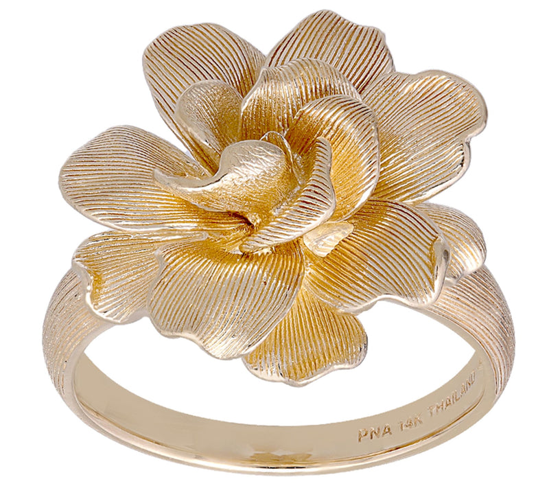 14K Gold Full Bloom Flower Ring — Main view