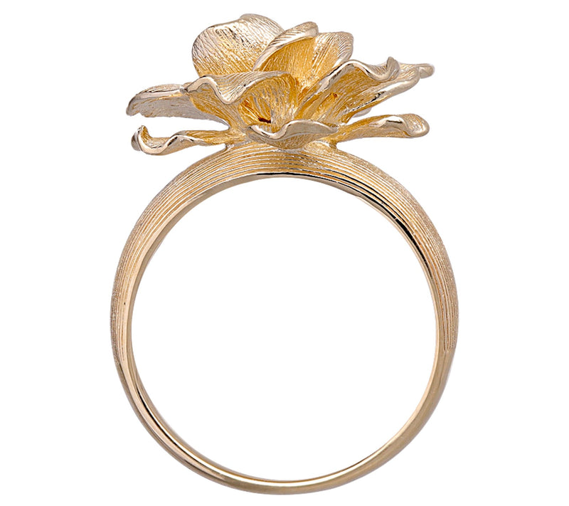 14K Gold Full Bloom Flower Ring — View 2