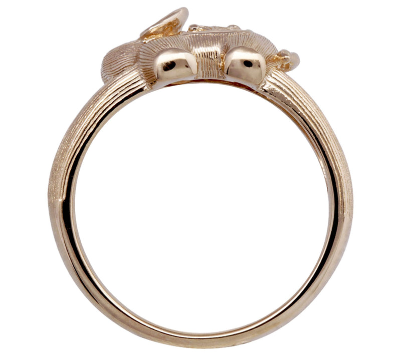 14K Gold Exuberant Elephant Ring — View 2