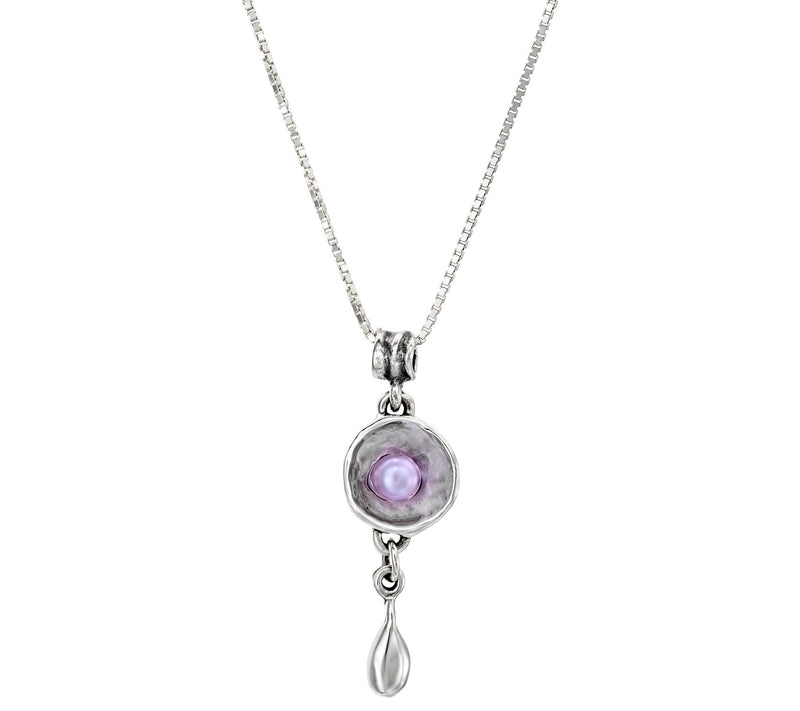 Hagit Violet Cultured Pearl Earrings & NecklaceSet, Sterling — View 3