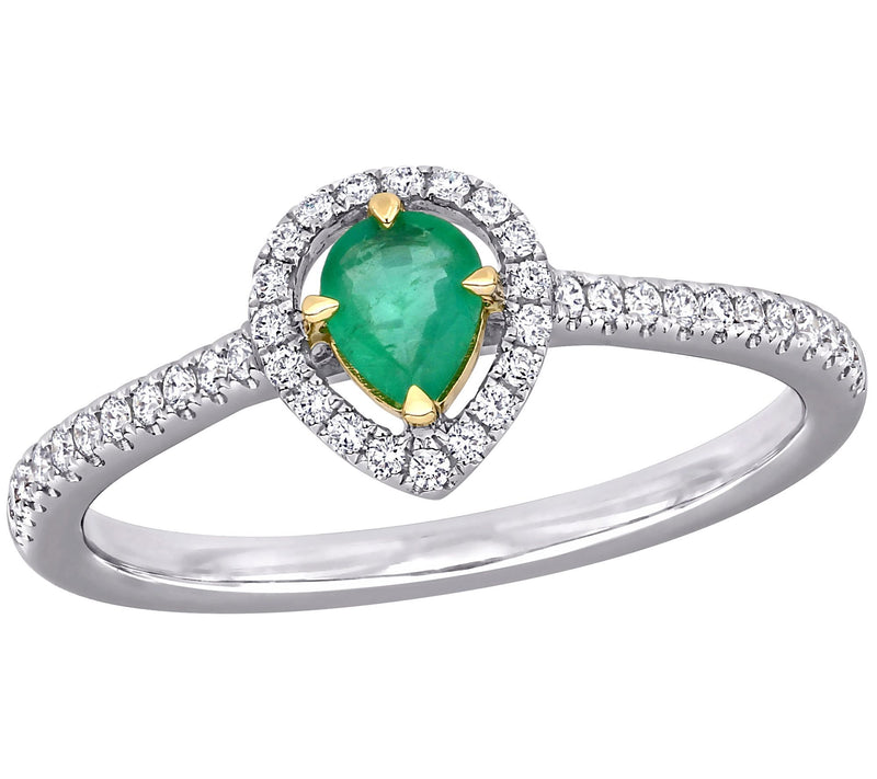 Bellini 0.25 cttw Emerald & 1/7 cttw Diamond Halo Ring — Main view