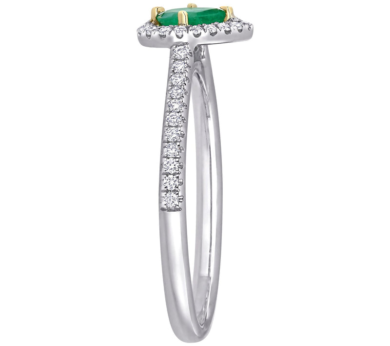 Bellini 0.25 cttw Emerald & 1/7 cttw Diamond Halo Ring — View 2