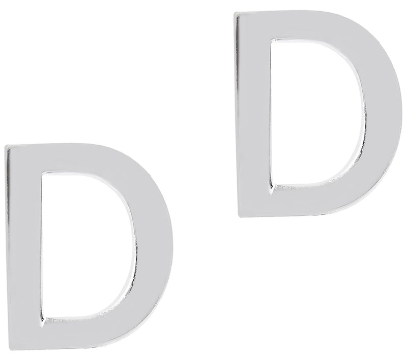 UltraFine Silver Polished Initial Stud Earrings — View 9