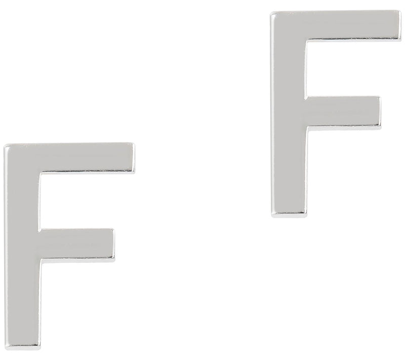 UltraFine Silver Polished Initial Stud Earrings — View 13