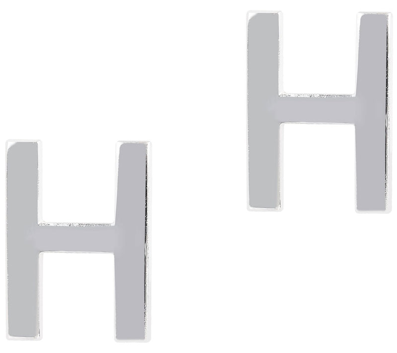 UltraFine Silver Polished Initial Stud Earrings — View 17