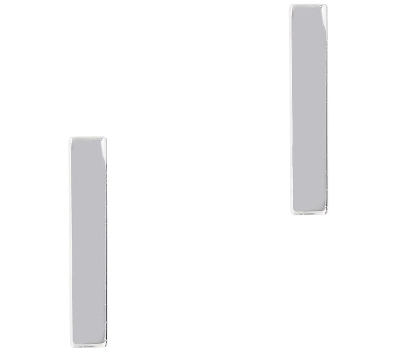 UltraFine Silver Polished Initial Stud Earrings — View 19