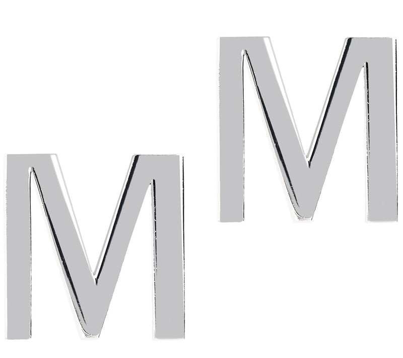 UltraFine Silver Polished Initial Stud Earrings — View 27