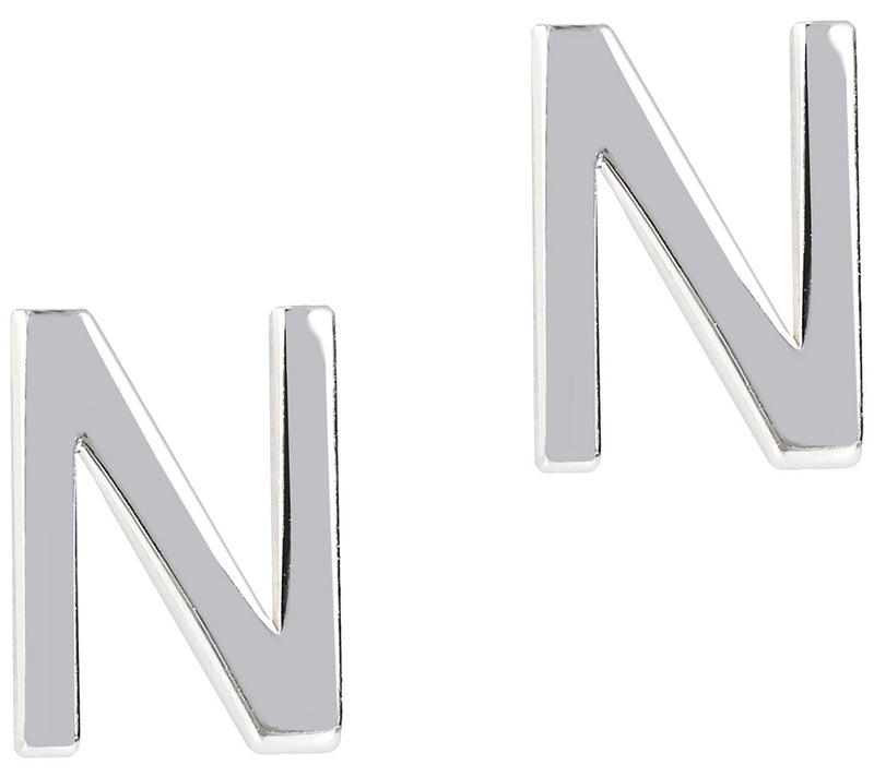 UltraFine Silver Polished Initial Stud Earrings — View 29