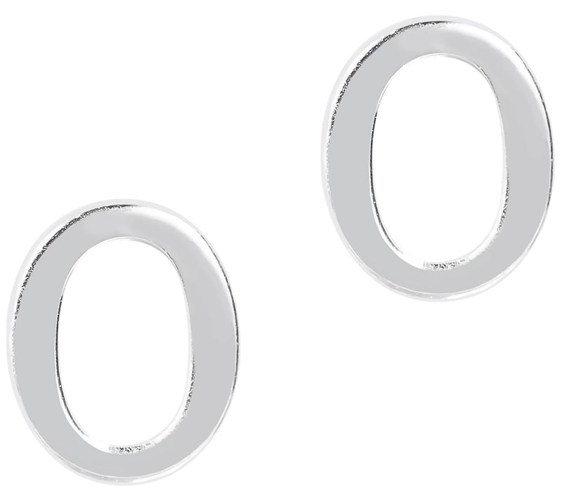 UltraFine Silver Polished Initial Stud Earrings — View 31