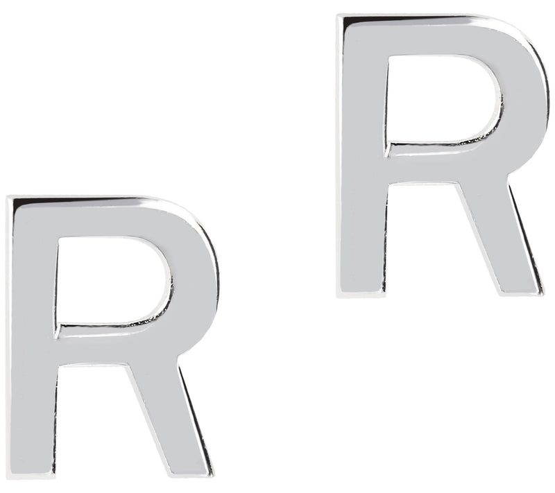 UltraFine Silver Polished Initial Stud Earrings — View 37