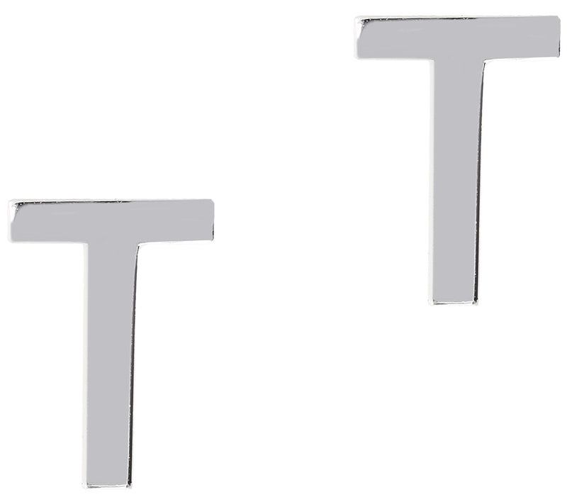 UltraFine Silver Polished Initial Stud Earrings — View 41