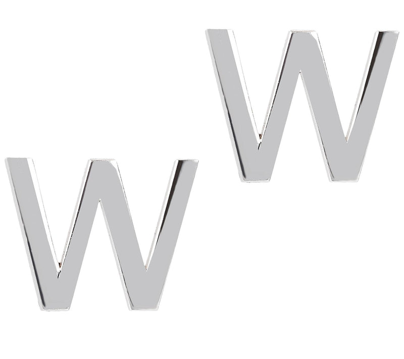 UltraFine Silver Polished Initial Stud Earrings — View 47