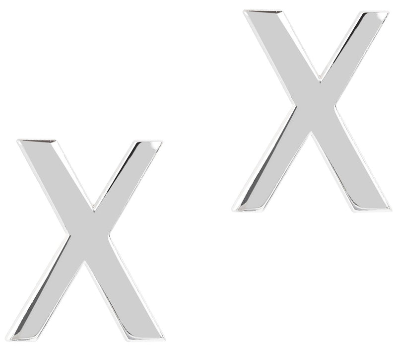 UltraFine Silver Polished Initial Stud Earrings — View 49