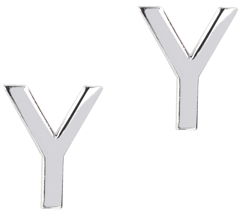 UltraFine Silver Polished Initial Stud Earrings — View 51