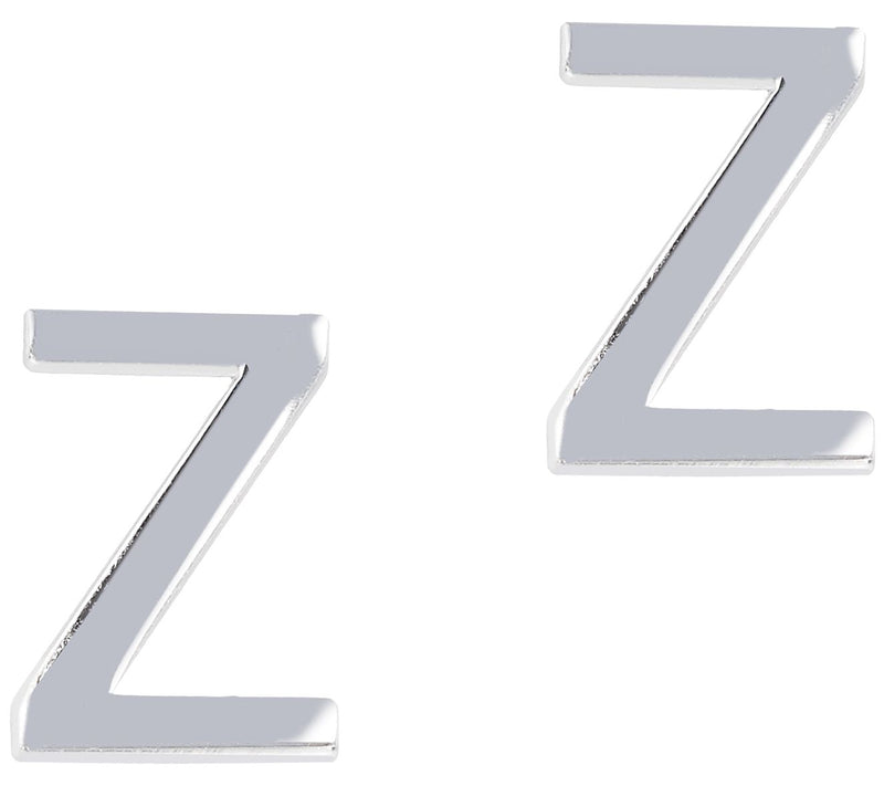 UltraFine Silver Polished Initial Stud Earrings — View 53