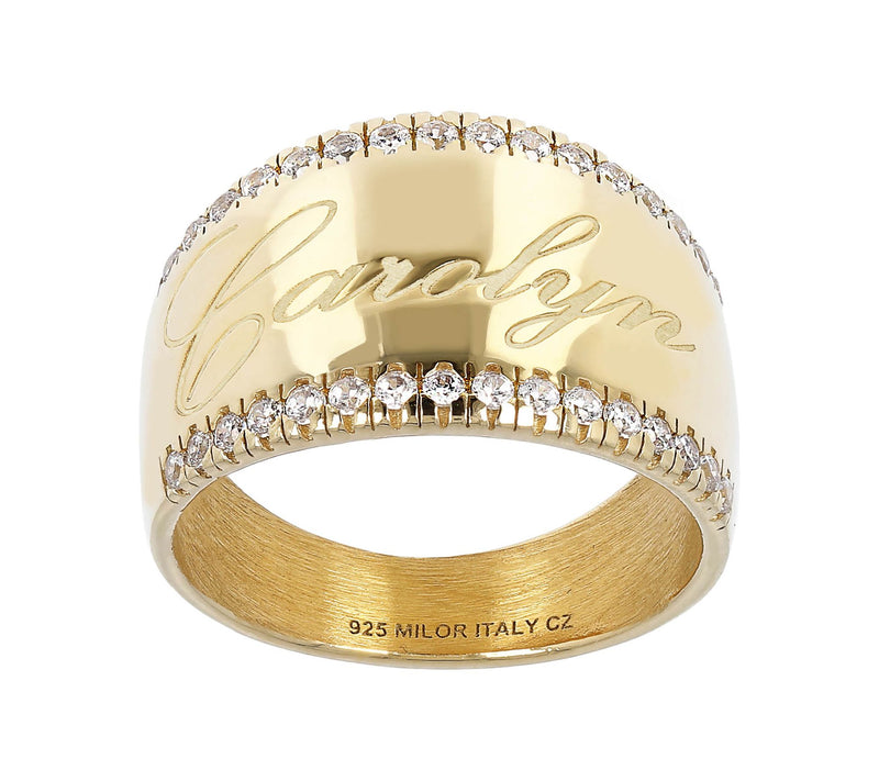 Diamonique Personalized Graduated Band Ring, Sterling Silver — View 7