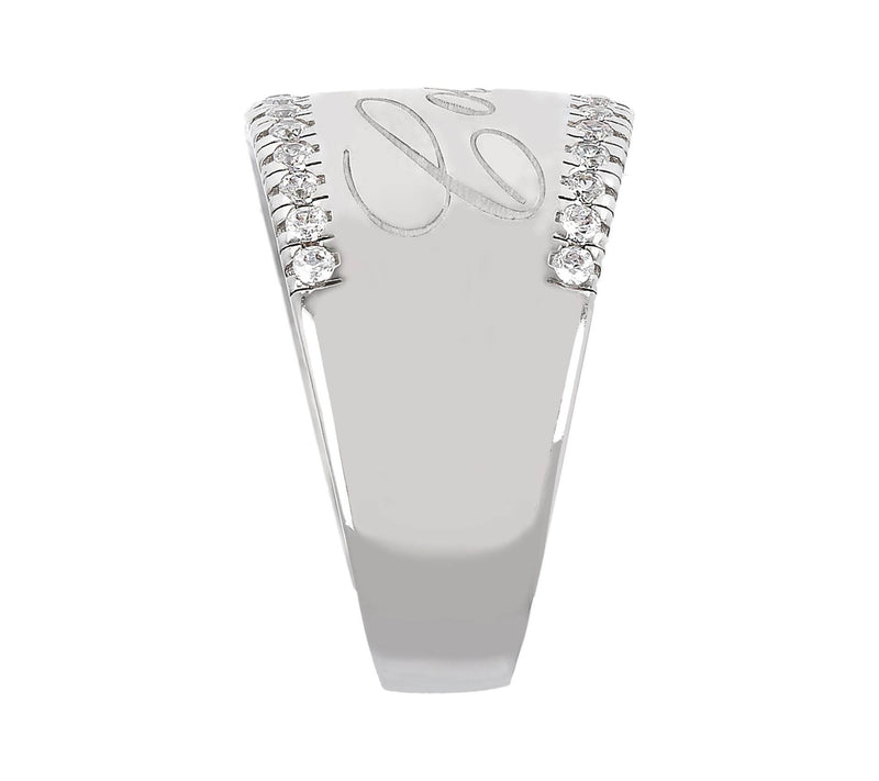 Diamonique Personalized Graduated Band Ring, Sterling Silver — View 8