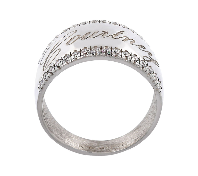 Diamonique Personalized Graduated Band Ring, Sterling Silver — View 9
