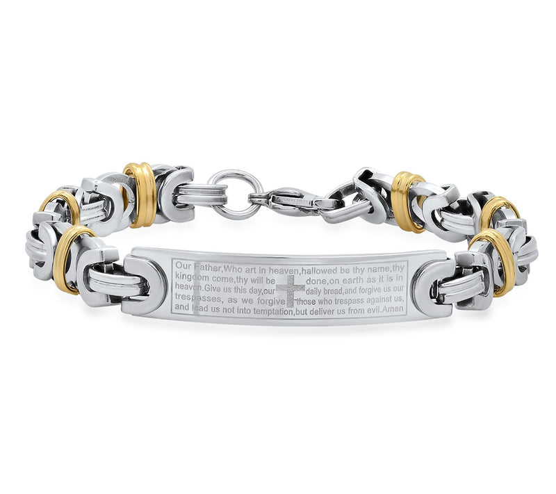 Steel by Design Two Tone Stainless Steel Byzantine Bracelet — Main view