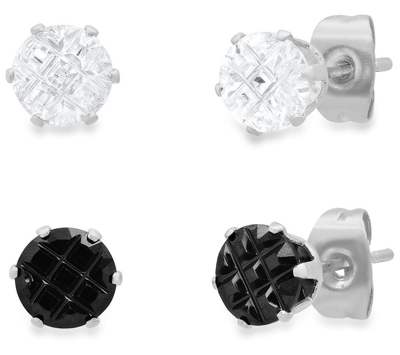 Steel by Design Set of 2 Cubic Zirconia Stud Earrings — Main view