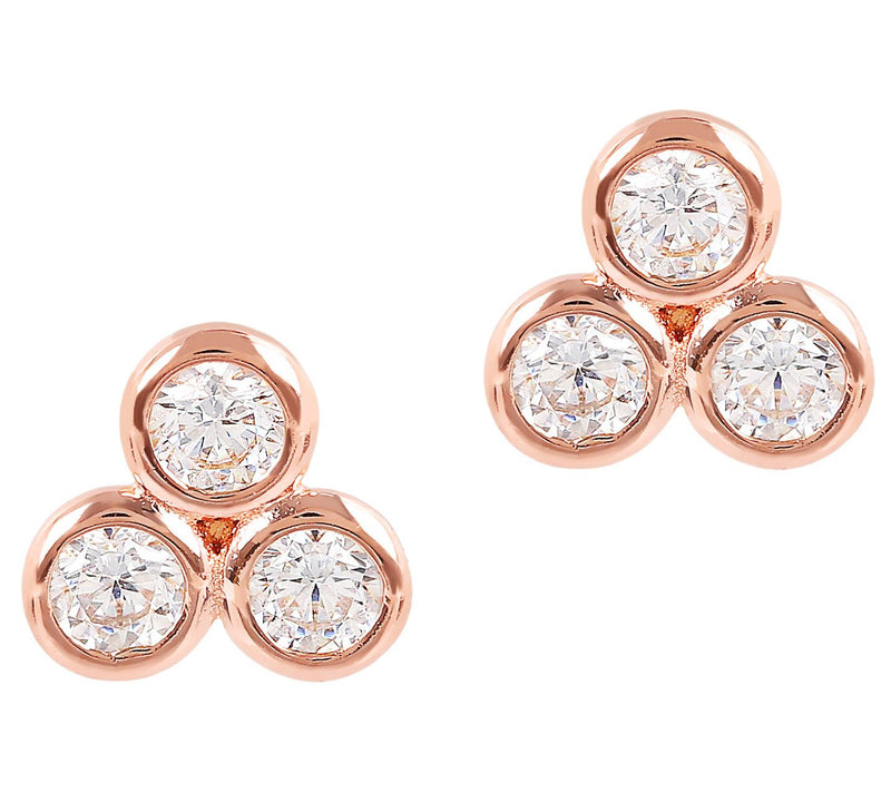 Diamonique 0.30 cttw Bezel Set Stud Earrings — View 3