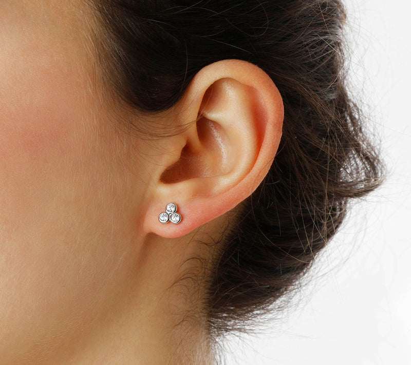 Diamonique 0.30 cttw Bezel Set Stud Earrings — View 9