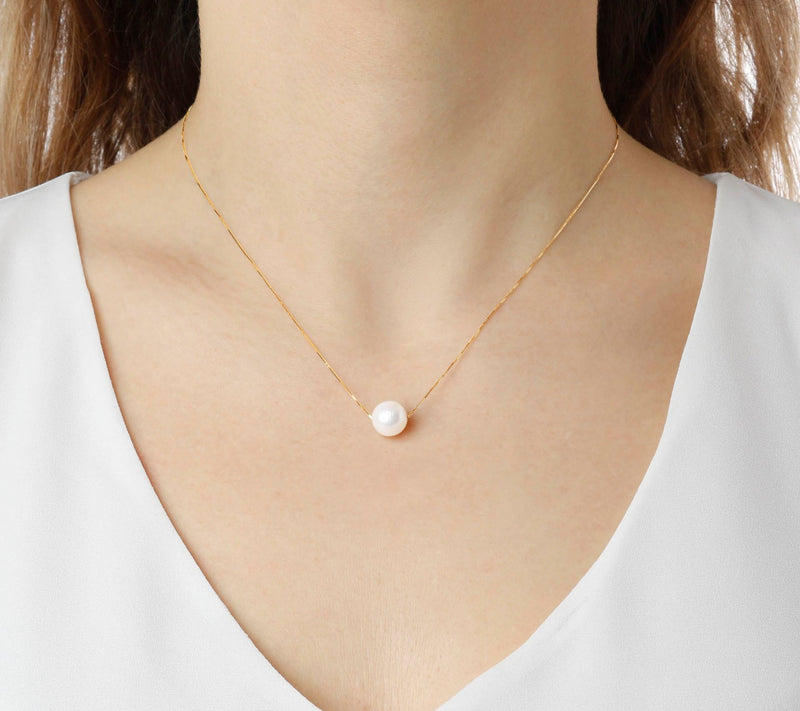 EternaGold Cultured Pearl Adjustable Neckl ace, 14K Gold — View 7