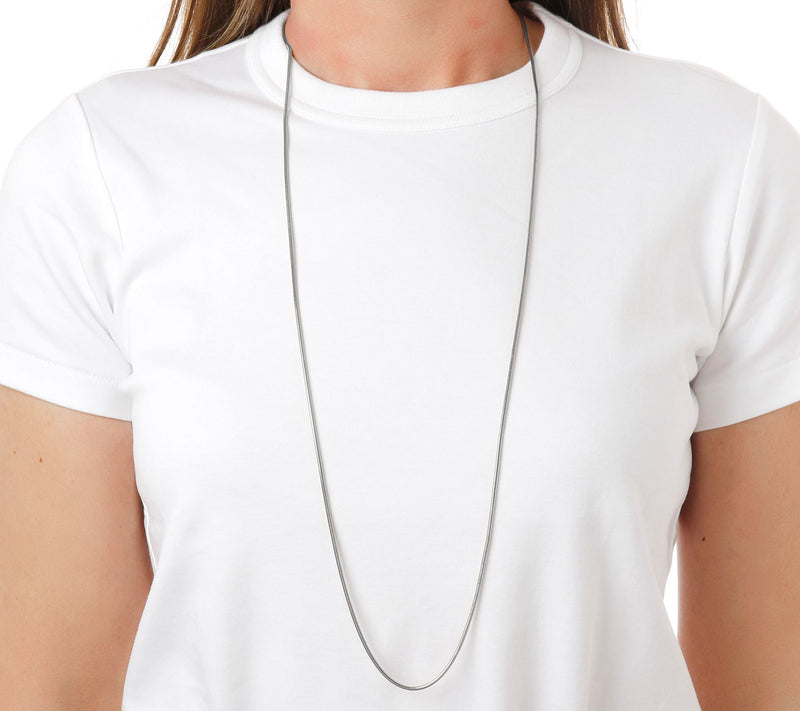 Steel by Design 36" Polished Snake Chain Necklae — View 9