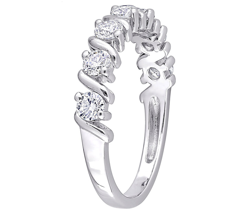 MoissanIce Moissanite 0.60 cttw Wedding Band, Sterling — View 4
