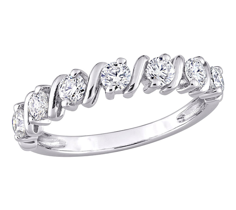 MoissanIce Moissanite 0.60 cttw Wedding Band, Sterling — View 3