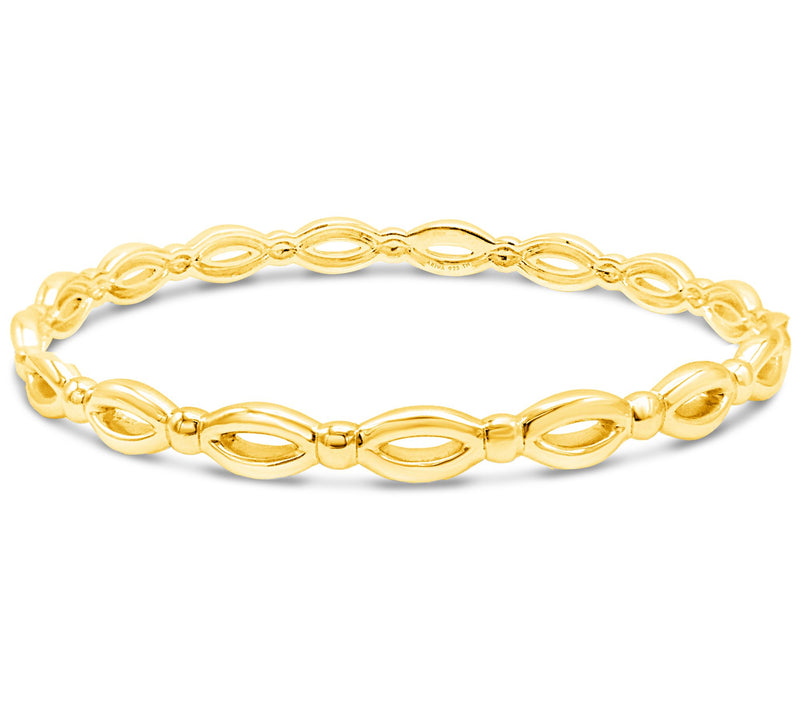 Ariva 14K Gold Clad Sterling Open Work Bangle — View 2