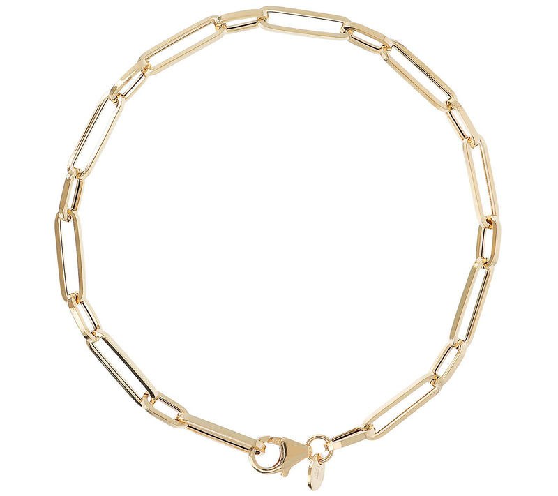 Italian Gold 8" Paperclip Bracelet, 10K 1.8g — Main view