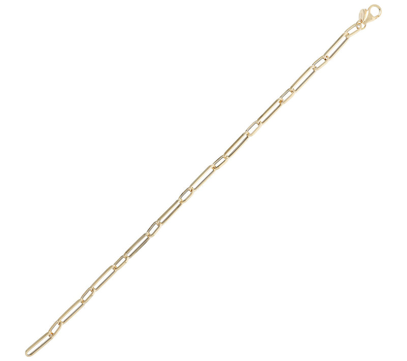 Italian Gold 8" Paperclip Bracelet, 10K 1.8g — View 4