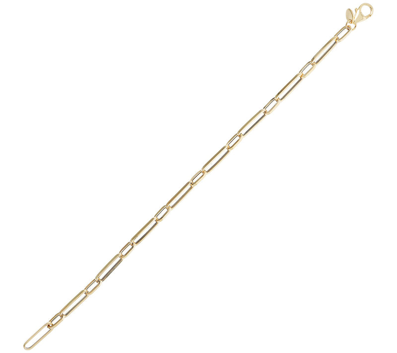 Italian Gold 7-1/4" Paperclip Bracelet, 10K 1.6g — View 4
