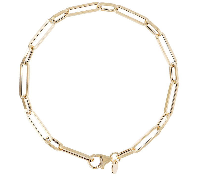 Italian Gold 7-1/4" Paperclip Bracelet, 10K 1.6g — View 3