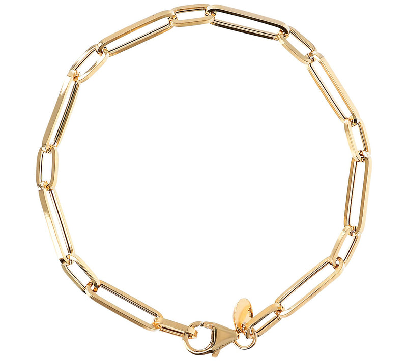 Italian Gold 6-3/4" Paperclip Bracelet, 10K 1.4g — View 3