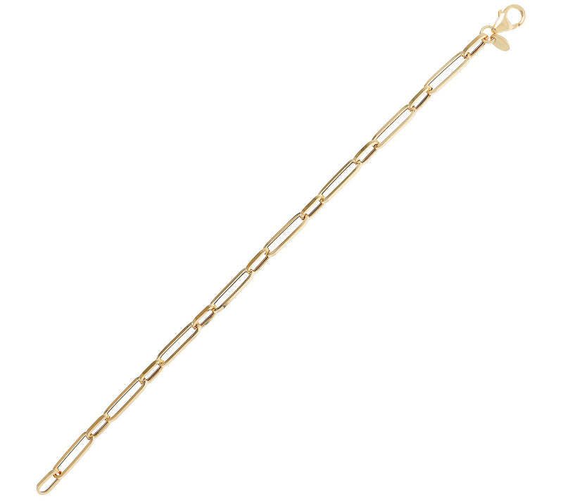 Italian Gold 6-3/4" Paperclip Bracelet, 10K 1.4g — View 4