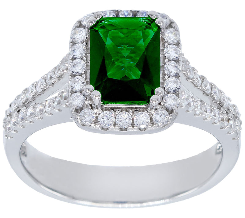 Diamonique 2.80 cttw Halo Engagement Ring, Sterling Silver — View 7